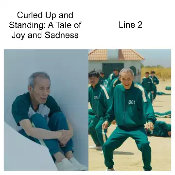 Curled Up and Standing: A Tale of Joy and Sadness meme