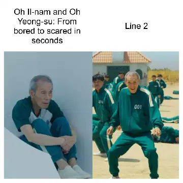Oh Il-nam and Oh Yeong-su: From bored to scared in seconds meme