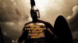 A warrior's courage and a shield made of steel meme