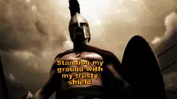 Standing my ground with my trusty shield meme