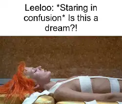 Leeloo: *Staring in confusion* Is this a dream?! meme