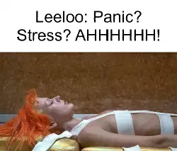 Leeloo: Panic? Stress? AHHHHHH! meme