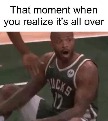 That moment when you realize it's all over meme