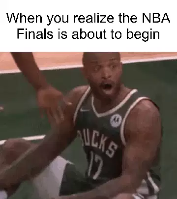 When you realize the NBA Finals is about to begin meme