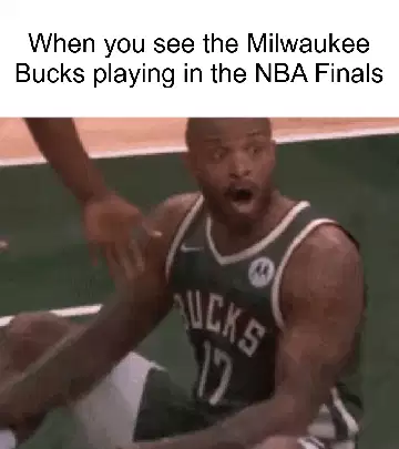 When you see the Milwaukee Bucks playing in the NBA Finals meme