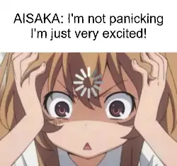AISAKA: I'm not panicking I'm just very excited! meme