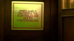 When Amélie discovers the sign holds the key to understanding meme