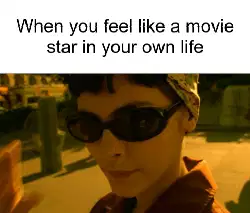 When you feel like a movie star in your own life meme