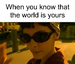 When you know that the world is yours meme