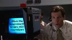 When the teleprompter breaks mid-countdown meme