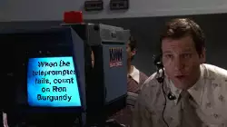 When the teleprompter fails, count on Ron Burgundy meme