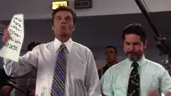 When Ron Burgundy stands and everyone is serious, calm and excited meme