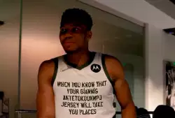 When you know that your Giannis Antetokounmpo jersey will take you places meme