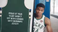 Proud of your team? Show it off with a Giannis Antetokounmpo jersey! meme