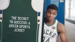 The secret to success: a green sports jersey meme