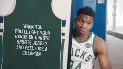 When you finally get your hands on a white sports jersey and feel like a champion meme