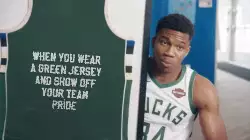 When you wear a green jersey and show off your team pride meme