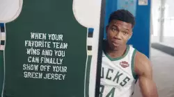When your favorite team wins and you can finally show off your green jersey meme
