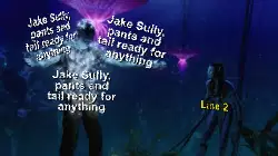 Jake Sully, pants and tail ready for anything meme