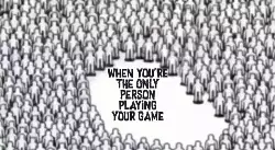 When you're the only person playing your game meme