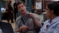 When you and your friends are discussing the Brooklyn Nine-Nine series, but you're not enjoying it meme