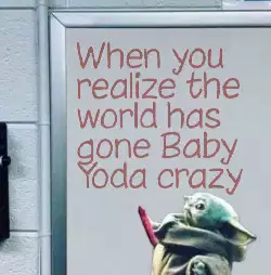 When you realize the world has gone Baby Yoda crazy meme