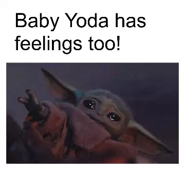 Baby Yoda has feelings too! meme