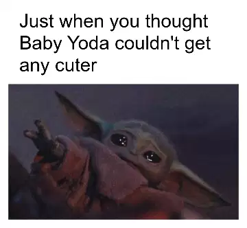 Just when you thought Baby Yoda couldn't get any cuter meme
