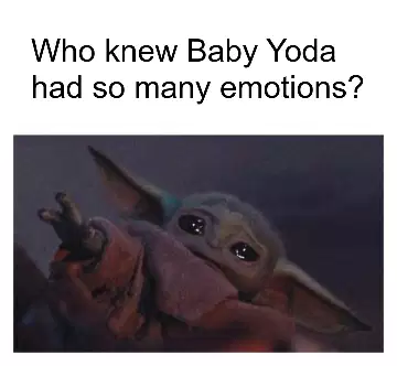 Who knew Baby Yoda had so many emotions? meme
