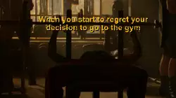 When you start to regret your decision to go to the gym meme