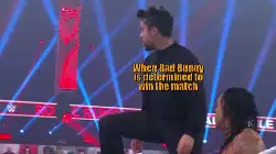 When Bad Bunny is determined to win the match meme