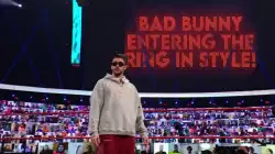 Bad Bunny entering the ring in style! meme