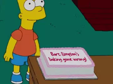 Bart Simpson's baking gone wrong! meme