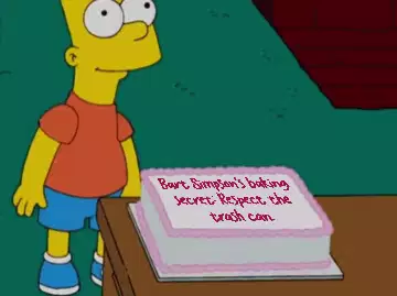 Bart Simpson's baking secret: Respect the trash can. meme