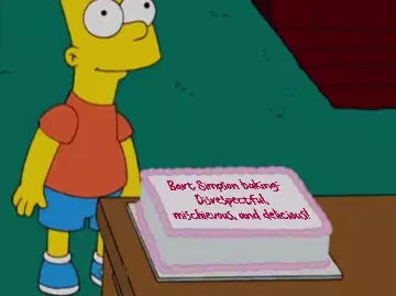 Bart Simpson baking: Disrespectful, mischievous, and delicious! meme