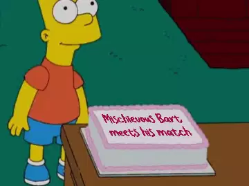 Mischievous Bart meets his match meme