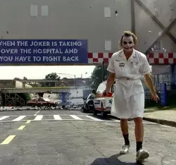 When the Joker is taking over the hospital and you have to fight back meme