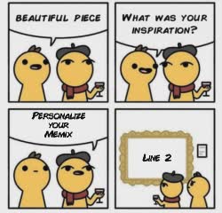 Two Characters Look At Painting 