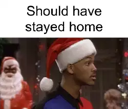 Should have stayed home meme
