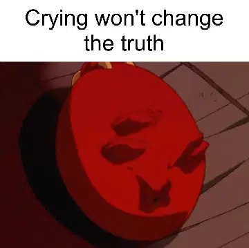 Crying won't change the truth meme