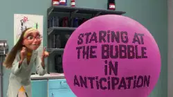 Staring at the bubble in anticipation meme