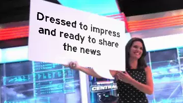 Dressed to impress and ready to share the news meme