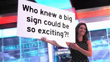 Who knew a big sign could be so exciting?! meme
