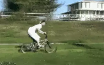 Ah, biking down a hill isn't as easy as it looks meme