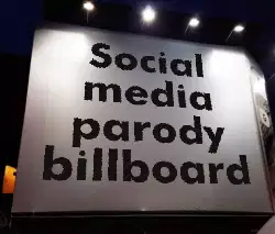 Social media parody billboard meme