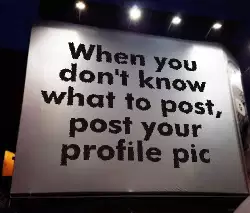 When you don't know what to post, post your profile pic meme