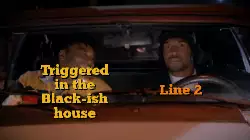 Triggered in the Black-ish house meme
