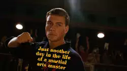 Just another day in the life of a martial arts master meme