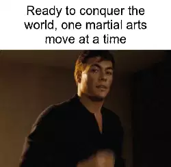 Ready to conquer the world, one martial arts move at a time meme