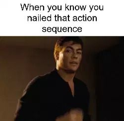 When you know you nailed that action sequence meme
